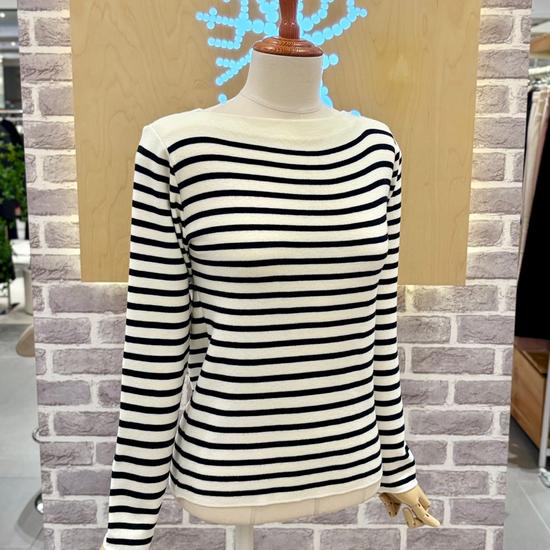 Boat Neck Striped Knit LC41F3KN010X FREE