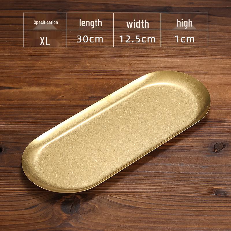 Retro Gold Stainless Steel Tableware Set: Rectangular Plate, Seasoning Dish, Bowl, Water Cup, Chopsticks, Spoon.