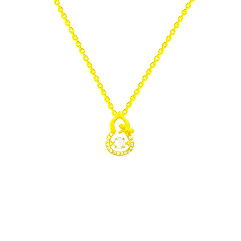 Titanium Steel Necklace Female Lucky Gourd Clavicle Chain Beating Heart Ins Simple and Cold Talk About the Wind Smart Pendant Tide