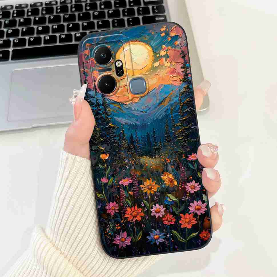 For Infinix Smart 6 Plus X6823C Case Luxury Floral Fashion Soft Silicone Cover For Infinix Smart 6Plus X6823 6.6" Phone Case