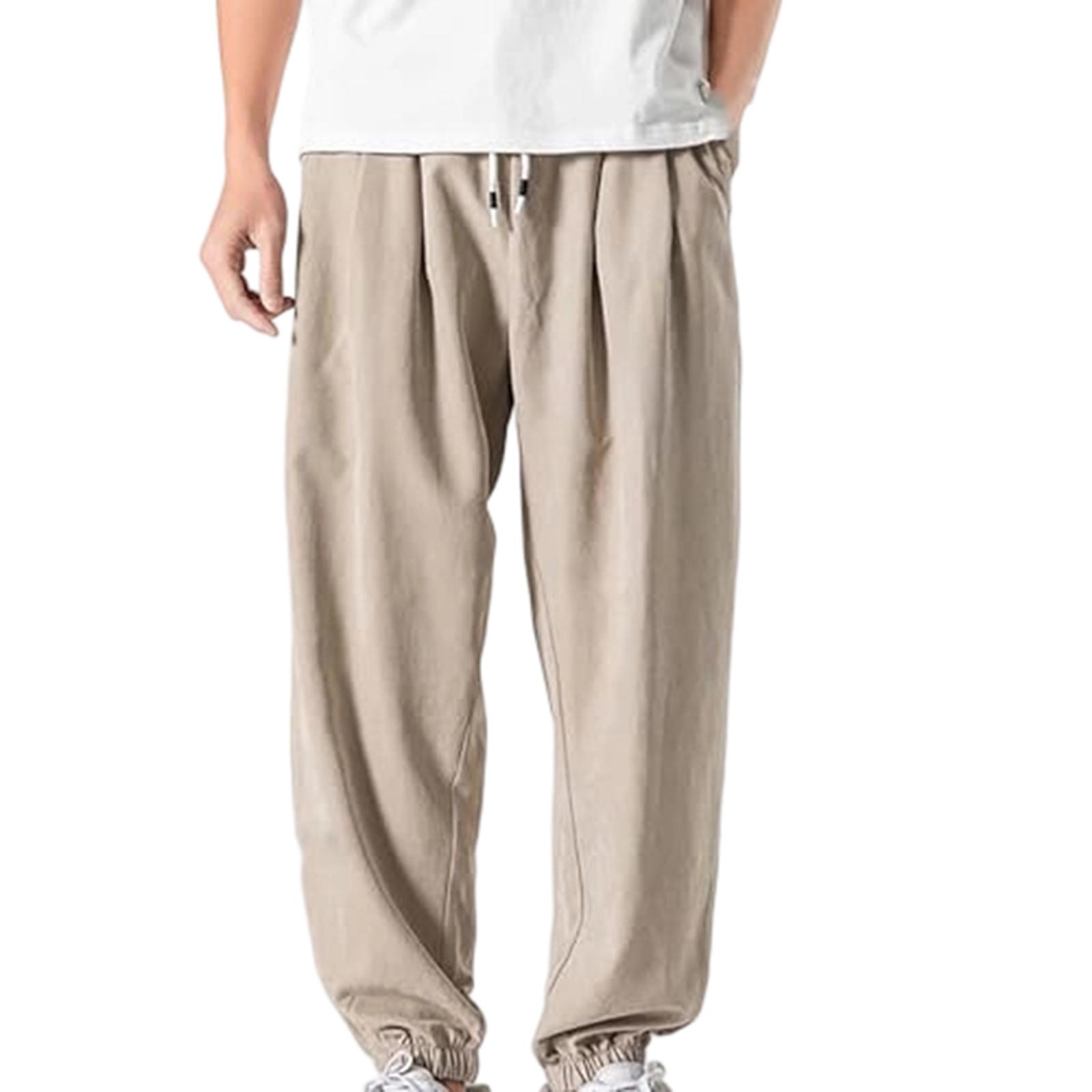 

Men s Sports Leisure Loose Big Size Relax Tighten The Waist Trousers M хакі