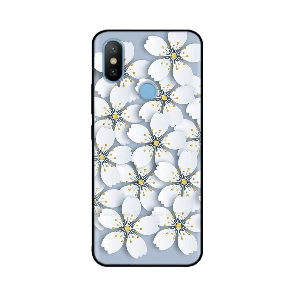 For Xiaomi Mi A2 Lite MiA2 Case Cute Heart Flower Back Cover Soft Silicone Phone Case For Xiaomi Mi A2 Lite A2lite Fundas Bumper