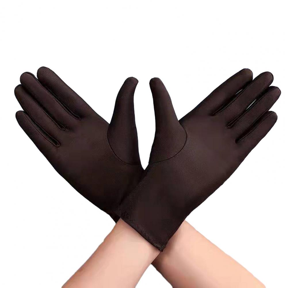 1 Pair Winter Gloves Five Fingers Solid Color Elastic Sun Stage Performance Auction Ritual Girl Gloves Spring Gloves