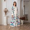 SW0814 Muslimisches Damen Langdruck Morgenkleid - Abayas im europäischen und amerikanischen Stil