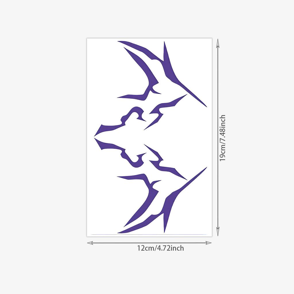 Cyberpunk Purple Electric Facial Tattoo Sticker, Waterproof And Long-Lasting, Women'S Cosplay Advanced Sense Simulation Tattoo