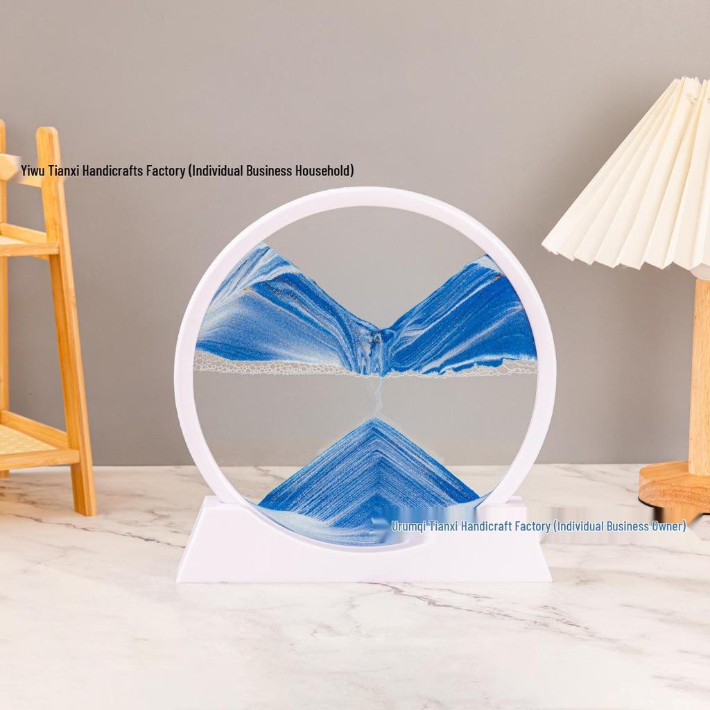 3D Quicksand Hourglass Art: Decompression Landscape Ornament for Home or Office Decor