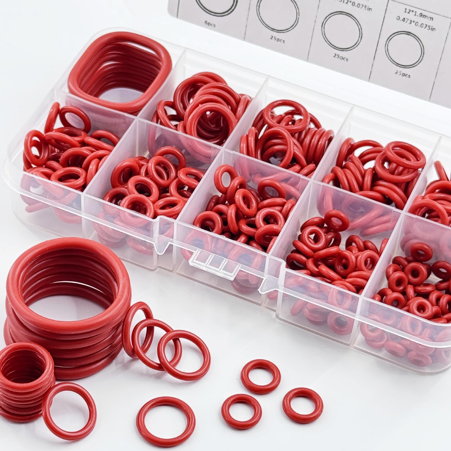 351pcs Silicone O-ring Set, 10 Sizes, Oil and Heat Resistant, Suitable for Cars and Pipelines 351pcs