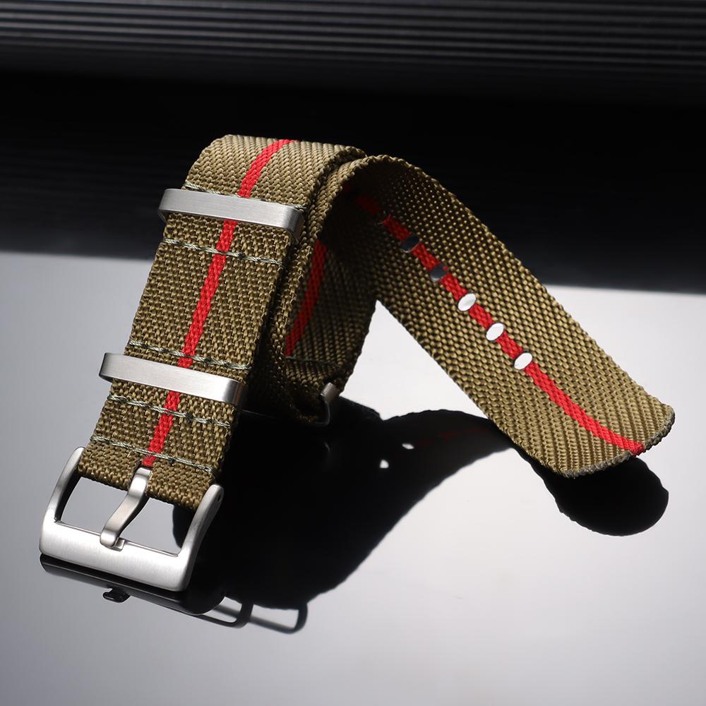 Military Sport Nylon Watch Straps for Tudor  20mm 22mm Nylon Sailcloth Watch Band with Movable Ring Bronze and Square Pin Buckle