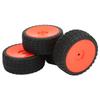 4 PCS RC Tires Anti Skid Wear Resistant Remote Control Car Rubber Wheel Tires Set for 1 10 RC Sports Car Red