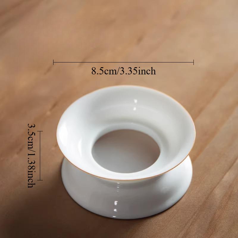

White Porcelain Tea Strainer Set Ceramic Pu Erh Filter Screen Chinese Household Tea Residue Filter Tea Ceremony Accessories золотой