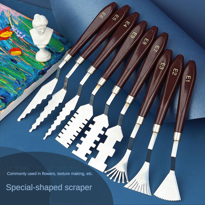 9 Stück Blumenkunst Spachtel Texturmesser Kunst Palettenmesser Sonderform Spachtel Ölmalerei Acrylfarbe Werkzeug für Kunststudenten