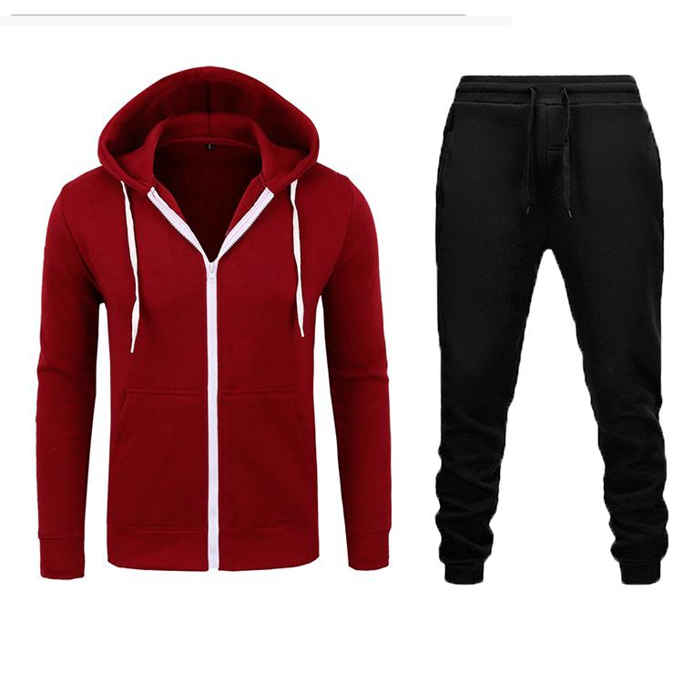New Casual Sweatshirt Zipper Hooded Sweatshirt Jacket Men's Solid Color Cardigan Suit