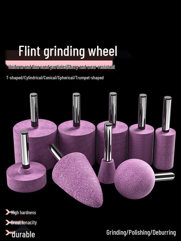 

Flint Red Diamond Corundum Grinding Wheel Head, 6mm for Electric Drill and Metal Grinding Cylindrical 8mm x 6mm Shank [5pcs]