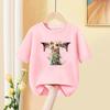 Girls T Shirt Custom Name Letter Combination Print Tshirt Flower Letter Font A B C D E F G Short Sleeve Kids Pink Tops