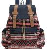 Pattern casual bag denim contrasting color women's large-capacity backpack