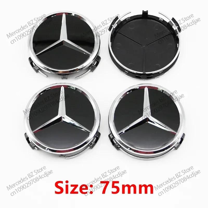 C200 E200 For Mercedes Benz 4PCS 75mm 60mm Car Wheel Center Hub Caps Cover for Mercedes Benz AMG B/C/E/S Class A Class GLC GLK C