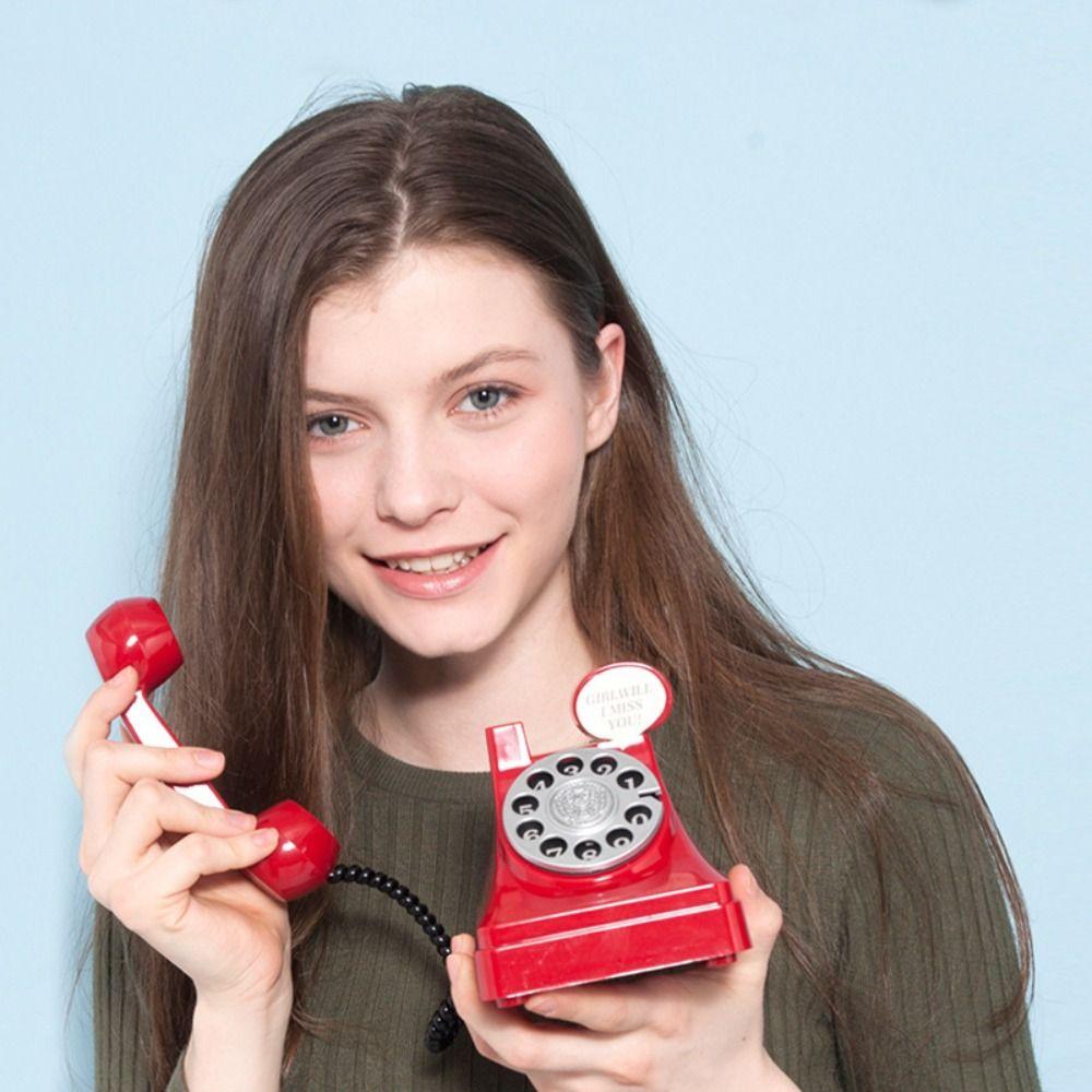 Cartoon Plastic Telephone Model Mini Money Box Ornaments Telephone Piggy Bank  Children's Toy