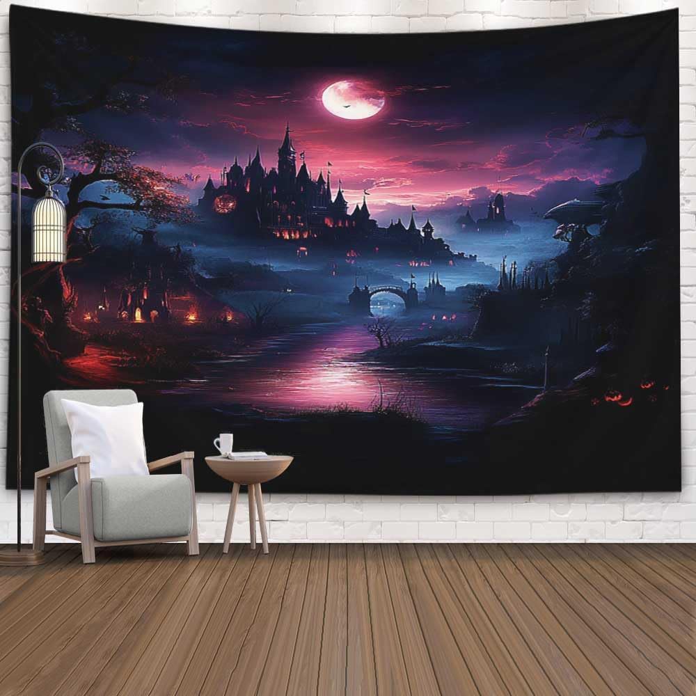 VIKAMA Forest Mist Tapestry Misty Mountain Forest Wall Hanging Bedroom Living Room Guesthouse Wall Decoration