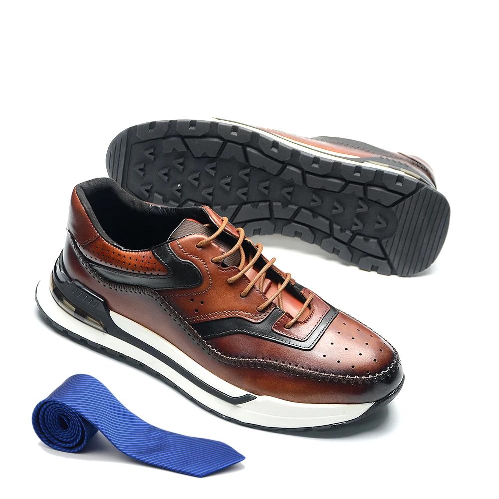 Luxury Designer Men`s Oxford Sneakers Splicing