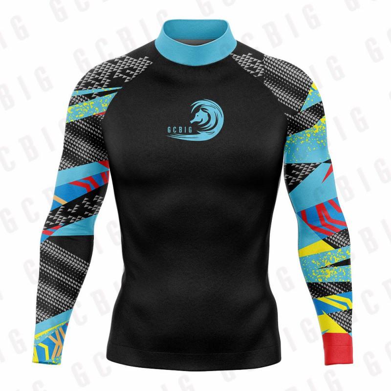 Mens Rash Guard Long Sleeve Quick Dry UV Protection Swim Shirt Surfing Snorkeling Water Sports