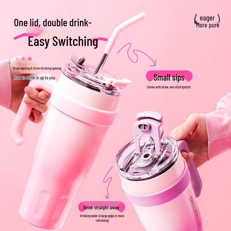 Dillerbell Large Capacity Insulated Straw Tumbler