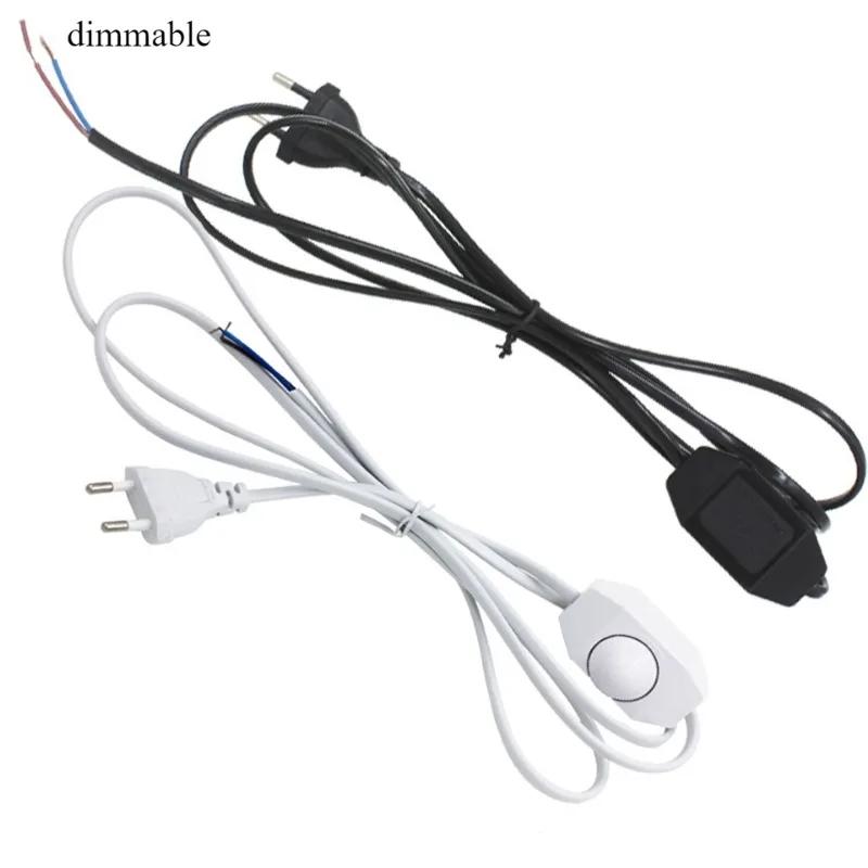 1.8m Black White EU Plug Switching Power Cord Wire Extended Plug Line Cable with Switch Light Lamp Floor Lamp Electricity Wire