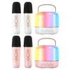 Mini Karaoke Speaker Bluetooth-Compatible5.3 With 2 Wireless Microphone Karaoke Machine 4 Playback Mode Home KTV Karaoke Speaker