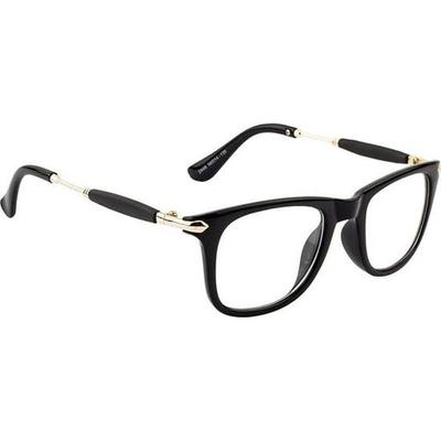 Dervin Clear Lens Black Frame Mens And Womens Rectangular Uv Protected Sunglasses (Transparent Lens) - Pack Of 1