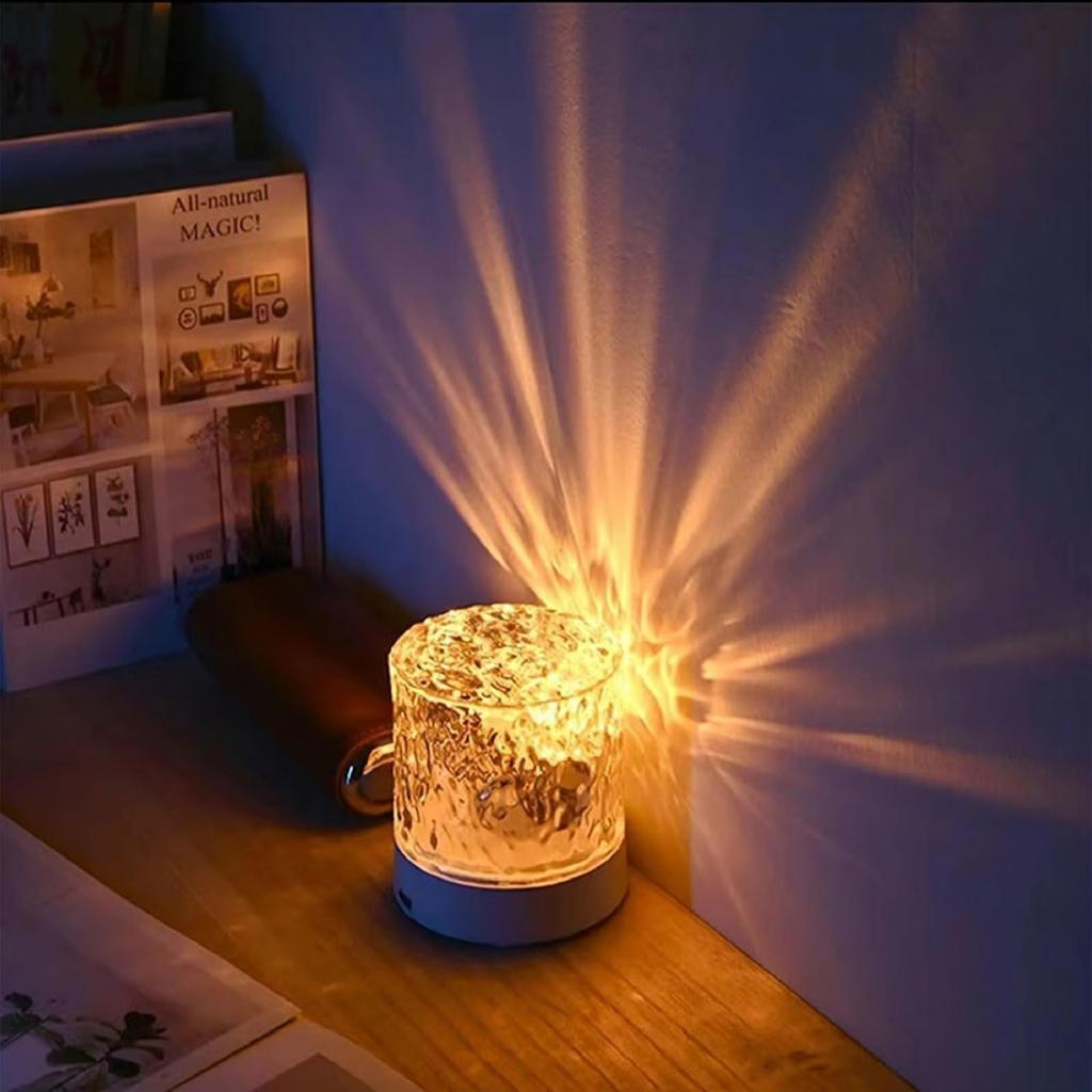 Water Ripple Lamp, Ambient Lamp, Bedroom Night Light, Romantics Light And Shadow, Rotating Water Ripple Lamp, Bedside Lamp, Projection Gift