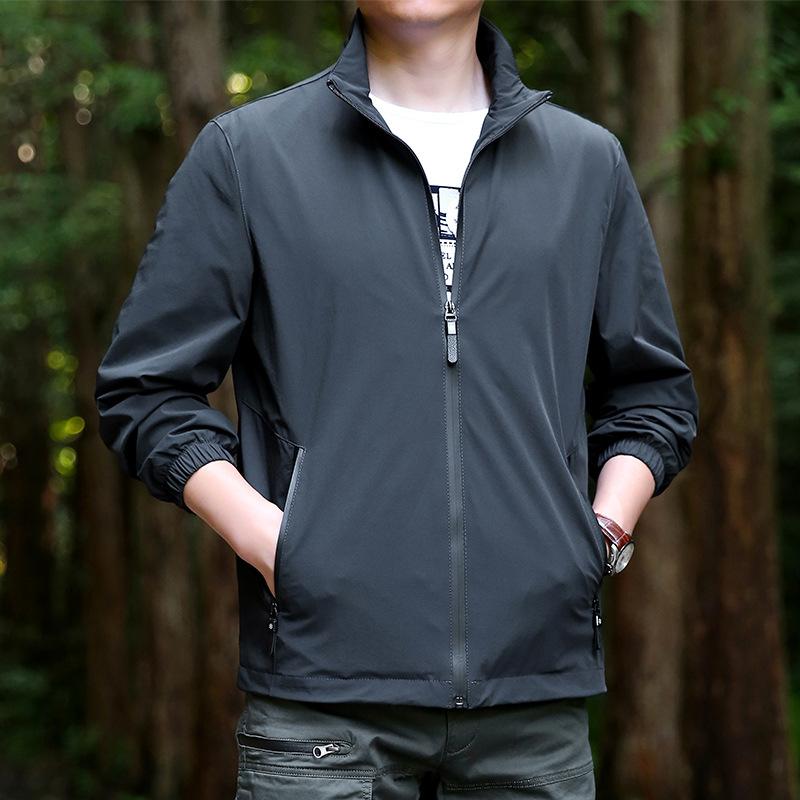 Autumn and Winter Men's Jacket Outdoor Windproof Casual Breathable Comfortable Simple Fashion Solid Color Trench Coat