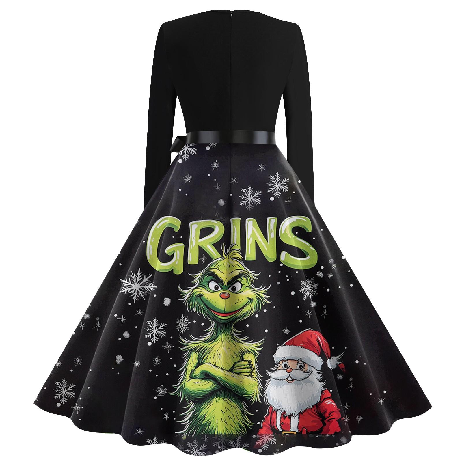 Женское повседневное модное платье с длинным рукавом и принтом — фото 4