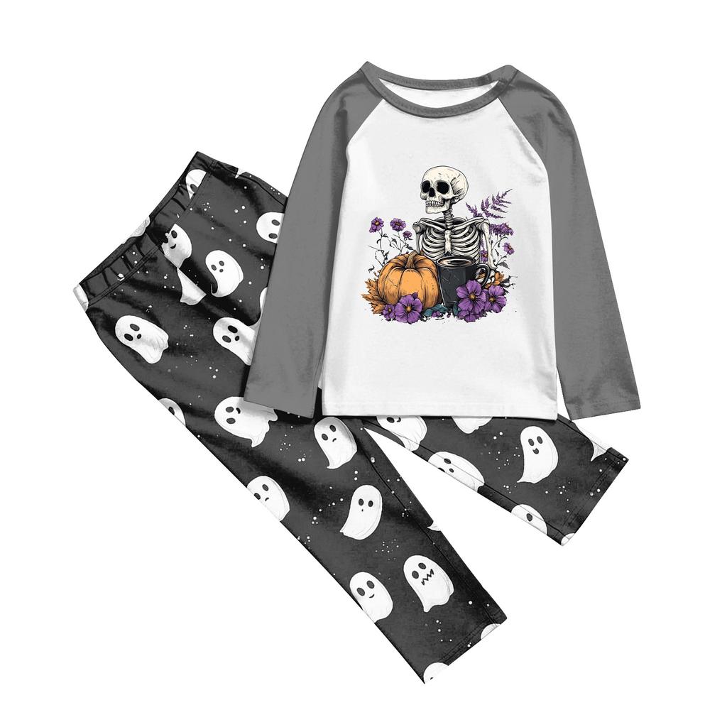 Halloween Day  Prints Family Matching Long Sleeve Tops+Pants Set Family Matching Sets