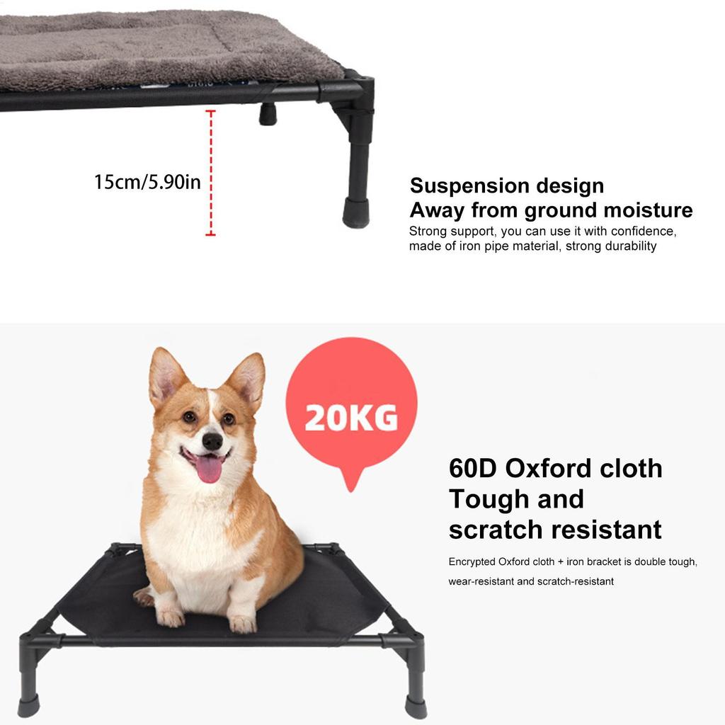 Outdoor Dog Bed Portable Breathable Dog Cot For Camping Or Beach Off The Ground Moisture-proof Detachable Pet Bed