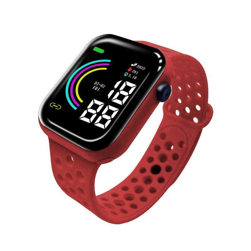 

Source C-6 Electronic Watch Student Rainbow Digital Display Led Electronic Watch Waterproof красный