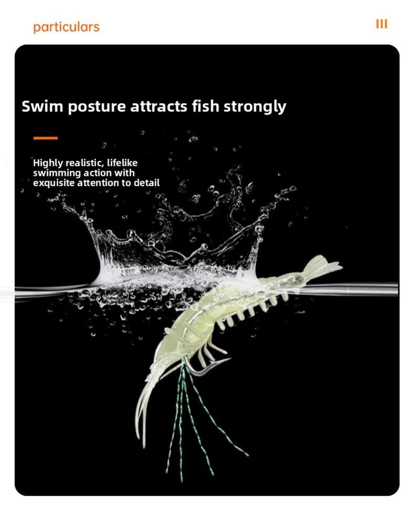 10pcs New style Sea Fishing Prawn Lure Single hook 4.5g 9.5cm Shrimp Fake Bait Portable Biomimetic Hook Worm Silicone