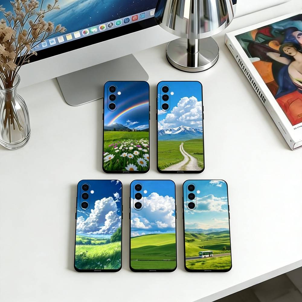 Grassland Phone Case For Samsung Galaxy A73,A72,A71,A70,A53,A52,A51,Others Soft Black Cover