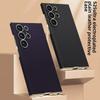 Curved Surface Electroplated Skin Leather Cover for Samsung Galaxy S25 S24 Ultra Plastic Hard Shell Protective Holder Phone Case