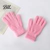 Fashionable Winter Handwear Warm Coral Fleece Gloves for Women, Soft Five Finger Comfortable Office Typing Mittens Gloves, Solid Color Thermal
