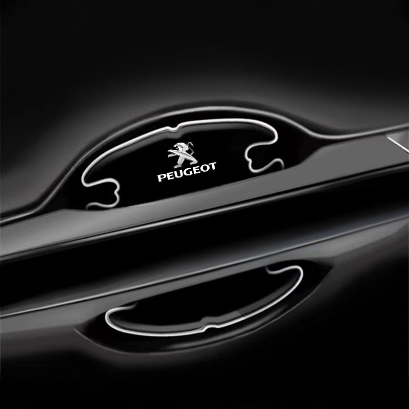 4ks Průhledná Dekorace Nálepka Ochranná Fólie na Kliky Dveří Auta Pro Peugeot 308 408 508 RCZ 208 3008 2008 206 207 108 406 407 408 206 207 208 306