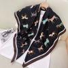 Women S Korean Style Square Scarf Elegant Air Conditioner Shawl