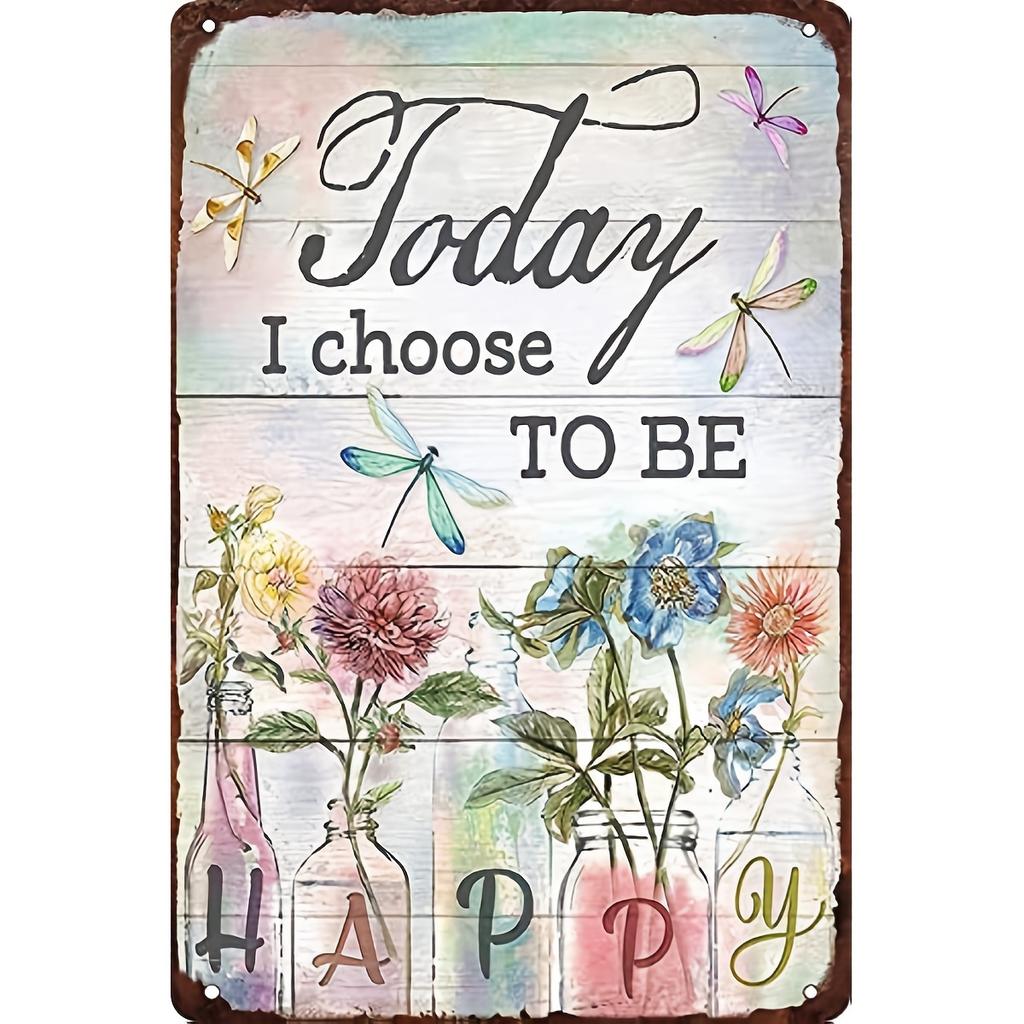 Do What Makes You Happy Vintage Metal Tin Sign Inspirational Wall Art for Home, Restaurant, Bar, Cafe, Garage Workshop Decor