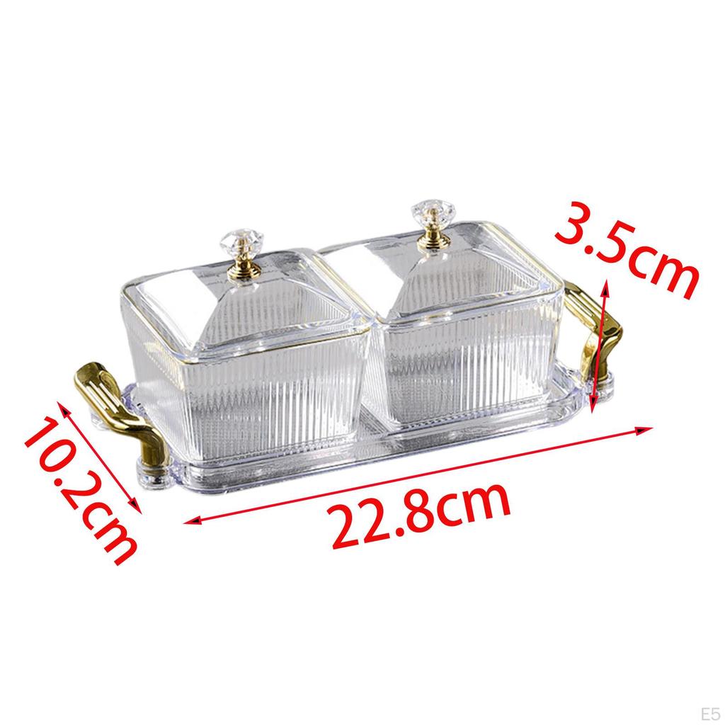 Dried Fruit Plate Appetizer Plate, Divided Serving Dishes Candy Nuts Dish with Lid for Party