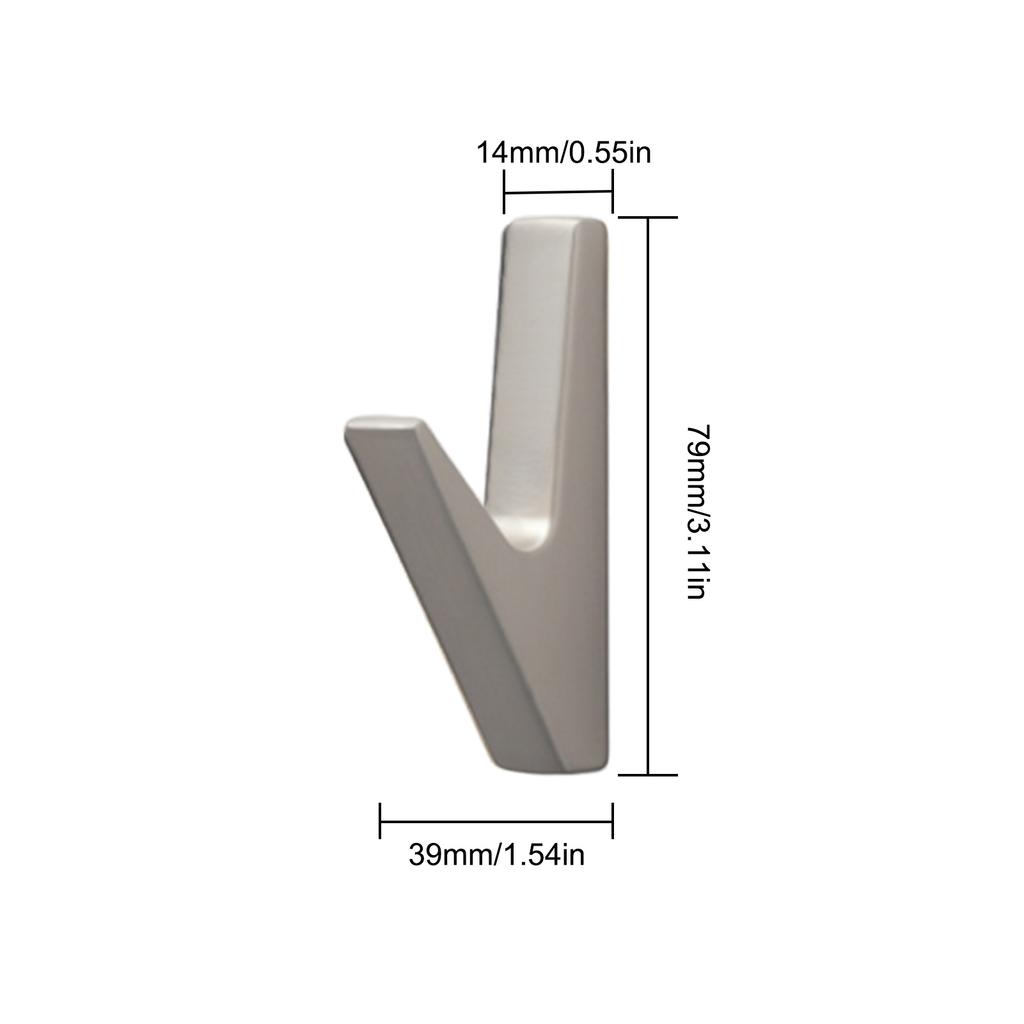 Wall Hook Y Shaped Metal Clothes Hooks Universal Use for Wardrobe Bathroom Kitchen Door Entryway Matte Brushed
