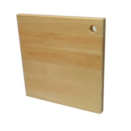 Katajiya Wooden Cutting Board, Ginkgo, Natural Solid Wood, Square, Small Size [250 x 250mm, Thickness 25mm] - Re-sharpening Service Available