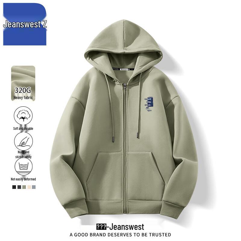 

Jeanswest Men s Casual Hooded Zip-Up Sweatshirt T1005 3XL