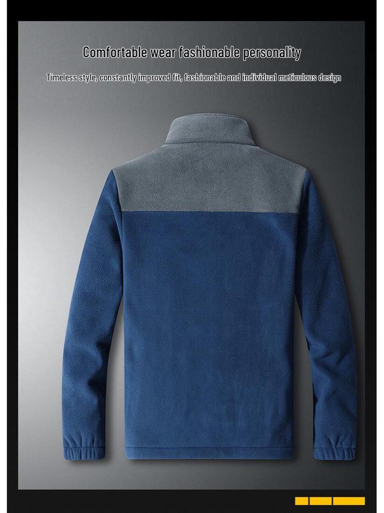 Męska kurtka zimowa plus size z podszewką z polaru – Pogrubiona, ciepła odzież wierzchnia