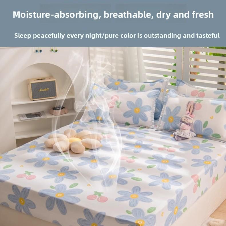 Sábana Bajera No se decolora No hace bolitas Sábana de una pieza Antideslizante Multiespecificación Ropa de Cama Cubrecama Protector