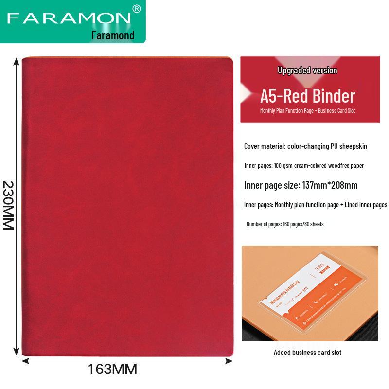 2024 A5 & B5 Loose-Leaf Business Notebook with Removable Ring Binder