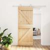 VidaXL Sliding Door and Hardware Kit 80x210 Cm Solid Pine 3203084