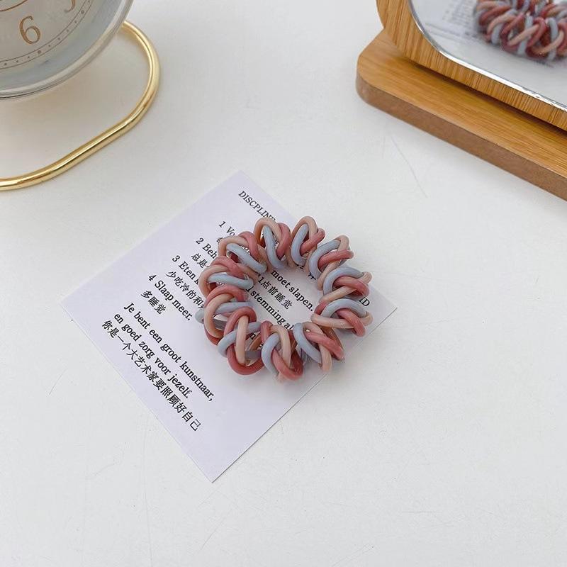 5 SZT./Partia Nowa Moda Kobiety Uroda Phoe Elastyczne Gumki do Włosów Casual Dziewczyna Spiralne Gumki do Włosów Kolorowe Gumowe Kabel Telefoniczny Scrunchies